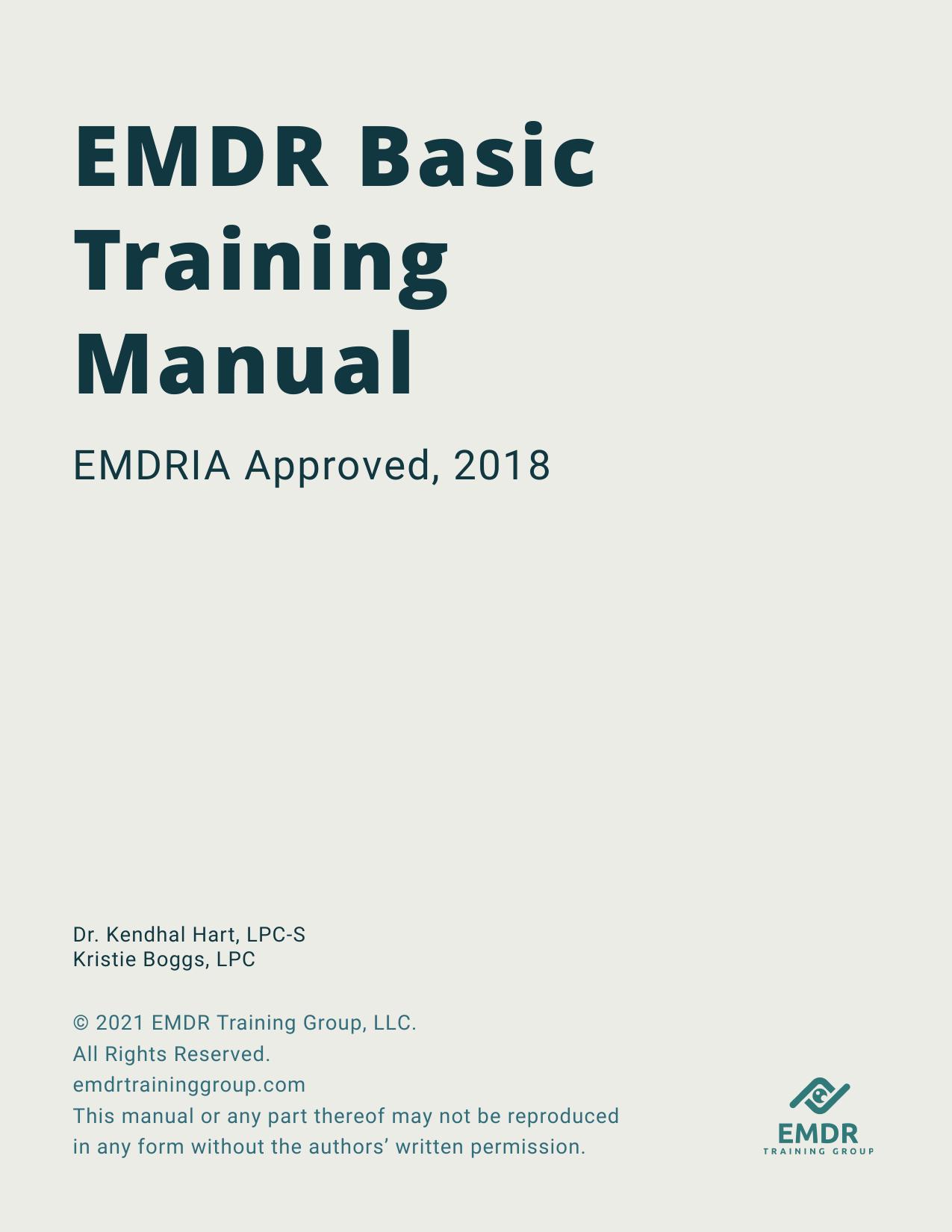 EMDR Basic Training Manual: EMDRIA Approved, 2018
