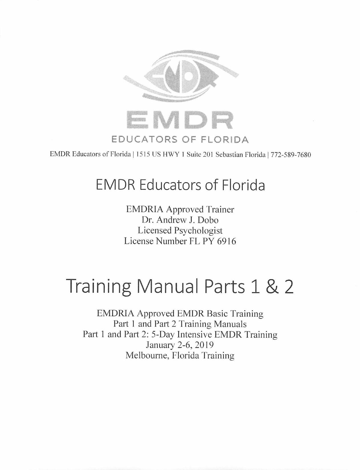 EMDR Training Manual Parts 1 & 2