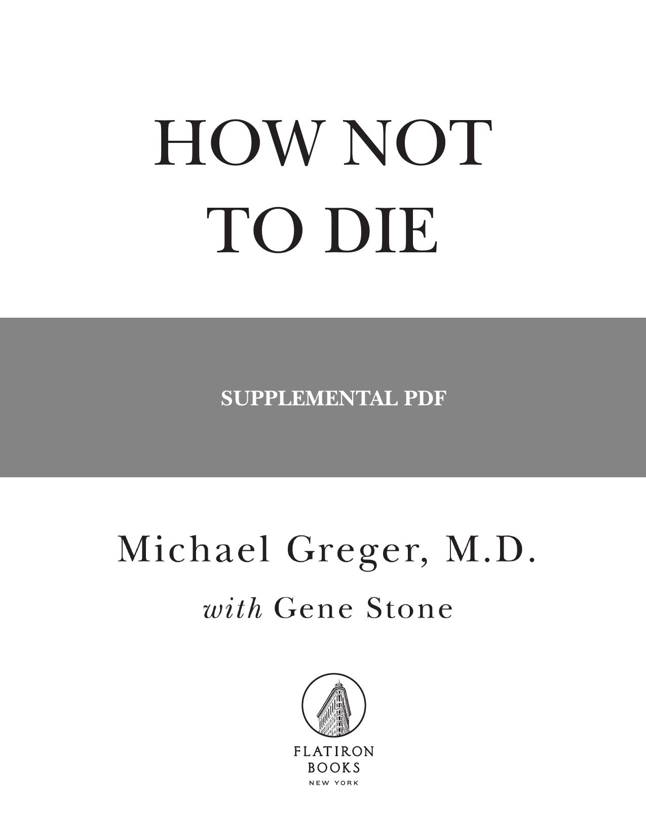 How Not to Die: Supplemental PDF
